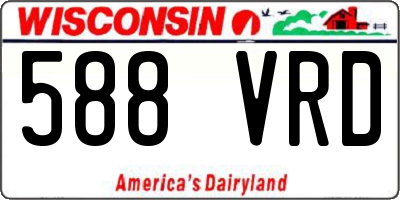 WI license plate 588VRD