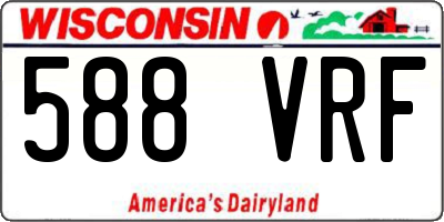 WI license plate 588VRF