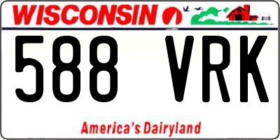 WI license plate 588VRK