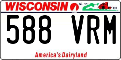 WI license plate 588VRM
