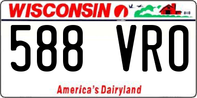 WI license plate 588VRO