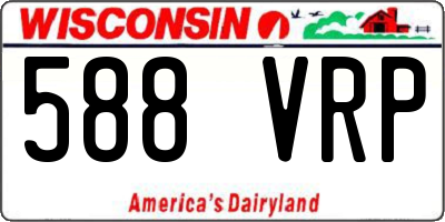WI license plate 588VRP