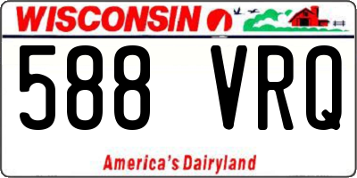 WI license plate 588VRQ