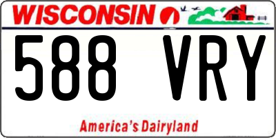 WI license plate 588VRY