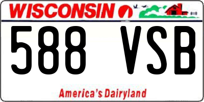WI license plate 588VSB