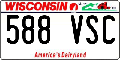 WI license plate 588VSC
