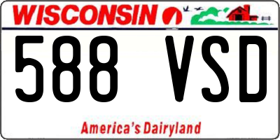 WI license plate 588VSD