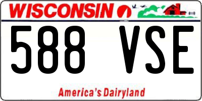 WI license plate 588VSE