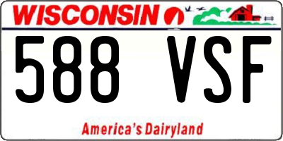 WI license plate 588VSF