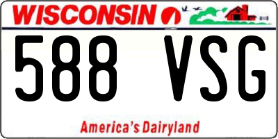 WI license plate 588VSG