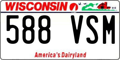 WI license plate 588VSM