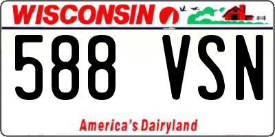 WI license plate 588VSN