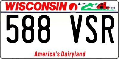 WI license plate 588VSR