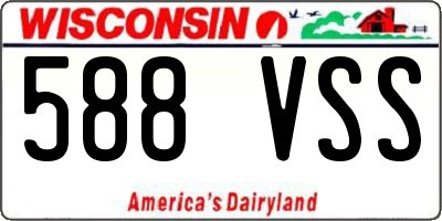 WI license plate 588VSS