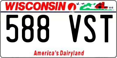 WI license plate 588VST