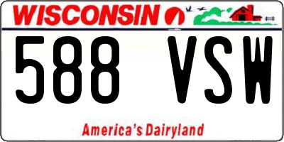 WI license plate 588VSW
