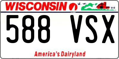 WI license plate 588VSX