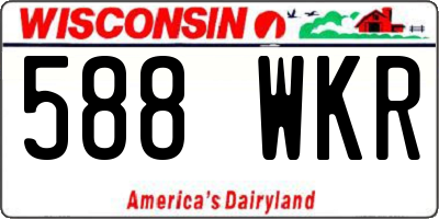 WI license plate 588WKR