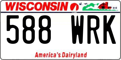 WI license plate 588WRK