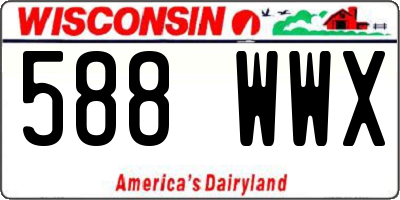 WI license plate 588WWX