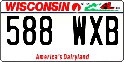WI license plate 588WXB