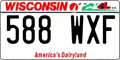 WI license plate 588WXF