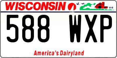WI license plate 588WXP