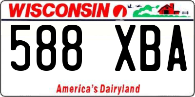 WI license plate 588XBA