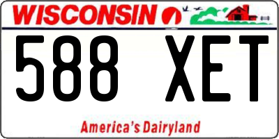 WI license plate 588XET