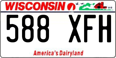 WI license plate 588XFH