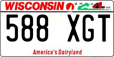 WI license plate 588XGT