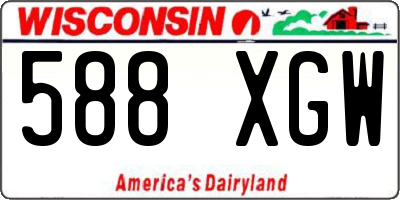 WI license plate 588XGW