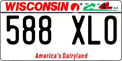 WI license plate 588XLO