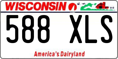 WI license plate 588XLS