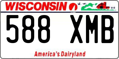 WI license plate 588XMB
