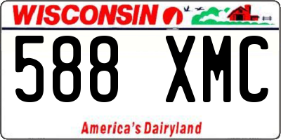 WI license plate 588XMC
