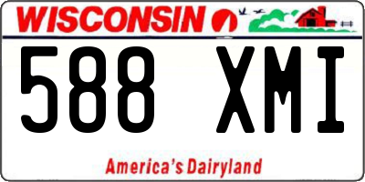WI license plate 588XMI