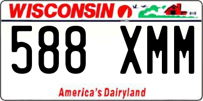 WI license plate 588XMM