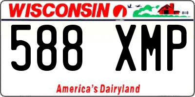 WI license plate 588XMP