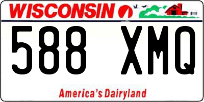 WI license plate 588XMQ