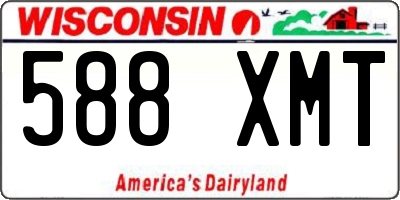 WI license plate 588XMT