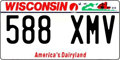 WI license plate 588XMV