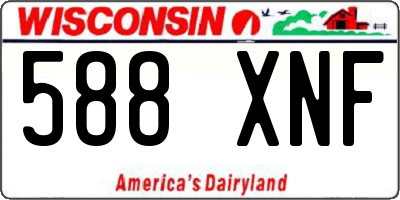 WI license plate 588XNF