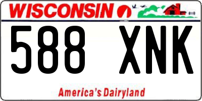 WI license plate 588XNK