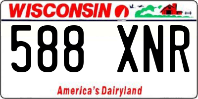 WI license plate 588XNR