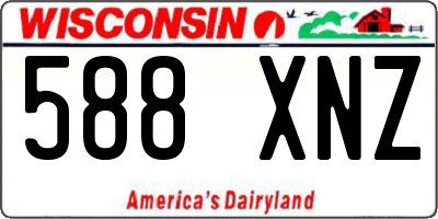 WI license plate 588XNZ