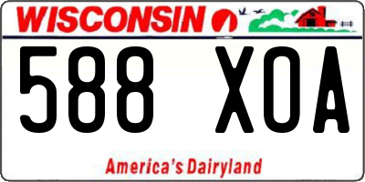 WI license plate 588XOA