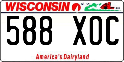 WI license plate 588XOC