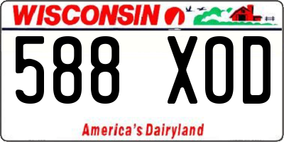 WI license plate 588XOD