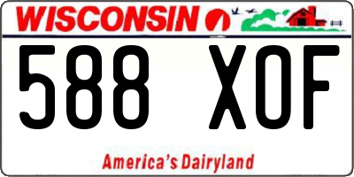 WI license plate 588XOF